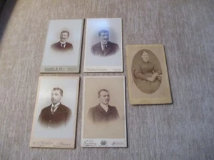 (5) ANTIQUE GERMANY CABINET CARD PHOTOGRAPHS - Picture 1 of 18