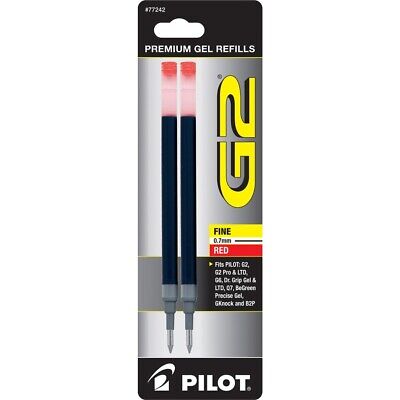 77242 Pilot G2 Gel Rollerball Pen Refill, Fine 0.7mm, Red Ink, 1 Pack Of 2 • 5.99$