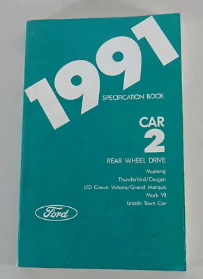 Libro De Tablas Ford Mustang / Lincoln Continental / Mercury Sable... Mj. 1991 - Imagen 1 de 2