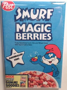 Smurf Magic Berries Vintage Cereal Box 2" x 3" Refrigerator or Locker MAGNET - Picture 1 of 3