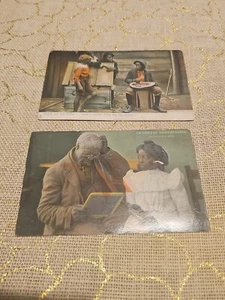 ANTIKES LOT VON 2 AFROAMERIKANISCHEN POSTKARTEN VON 1907 1 NEU NIE BENUTZT UND 1 GEBRAUCHT - Bild 1 von 11