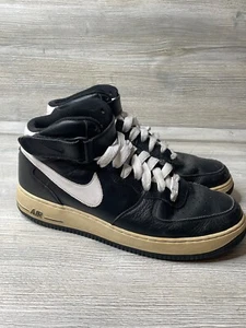 Nike Air Force 1 Mid '07 Black Leather 2011 Sneakers Men's size 12 315123-010 - Picture 1 of 10