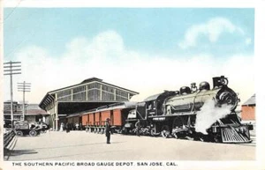 Postal vintage de tren ferroviario Southern Pacific de ancho calibre SAN JOSÉ, CA - Imagen 1 de 2