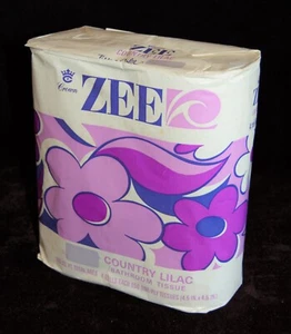 Vintage Crown ZEE Toilet Paper Tissue Country Lilac 1960s Movie Prop #98 - Picture 1 of 2