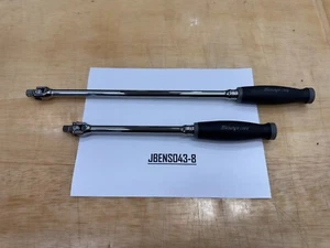 Snap-on Tools NEW DARK TITANIUM 2pc 3/8" Drive 12" 18" Soft Grip Breaker Bar Set - Foto 1 di 10