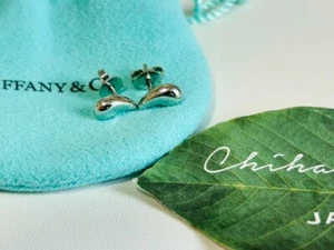 Tiffany & Co. Pendientes Perforados Lágrima Gota PT950 Platino Envío Rápido - Imagen 1 de 15