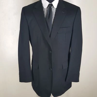 JOHN BARTLETT  100% Cotton Black Blazer 2 Btn. 3 Patch Pockets  US Size 42 Long  - Image 1 of 4