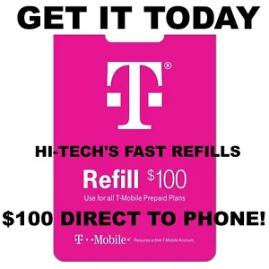 T-MOBILE $100 ❤ FASTEST ONLINE REFILL ✅ TRUSTED USA TRUSTED DEALER - Picture 1 of 2