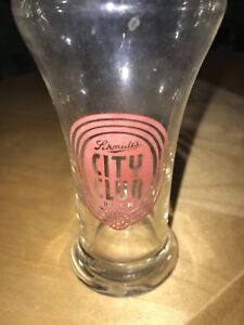 Schmidt's City Club vintage beer glass 1950s Rare Nice Condition 10 Oz Old