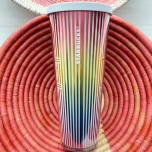 STARBUCKS 2019 LOVE PRIDE Iridescent RAINBOW Acrylic Cold Cup Tumbler 24 oz - Picture 1 of 12