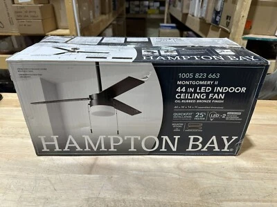 LEER DESCRIPCIÓN. "Ventilador de techo Hampton Bay Montgomery II 44"" bronce frotado con aceite" Foto 1 de 3