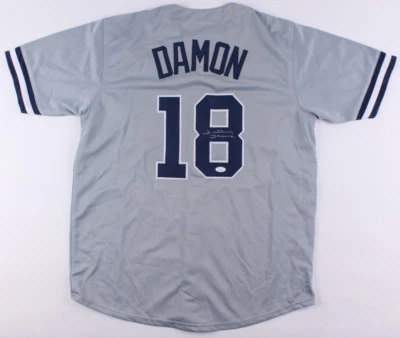 Johnny Damon Signed New York Yankees Gray Road Jersey (JSA COA) 2xSeries Champ  - Image 1 of 4