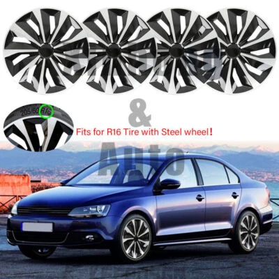 16" Wheel Covers Snap On Hub Caps fit R16 Tire & Steel Rim For Volkswagen Jetta - Изображение 1 из 4