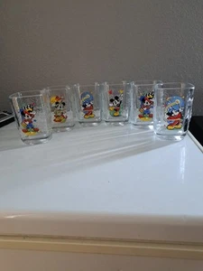 Set 6 bicchieri quadrati Topolino McDonald's Disney World vintage 2000 - Foto 1 di 8