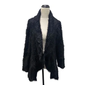 Crossroads black fluffy open cardigan jacket size 14 - Picture 1 of 6