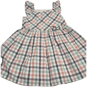 Carter’s Kleinkind Mädchen Kleid 3T rosa grün Gingham Karo kariert Schleife gefüttert - Bild 1 von 6