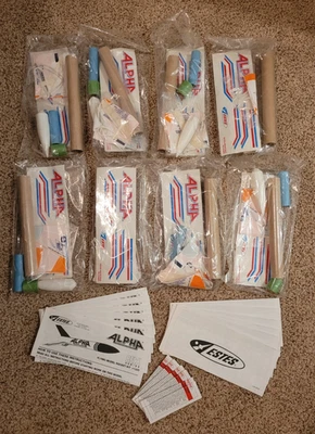 Estes Lot of 8 Builders Alpha Flying Model Rocket Kit Bulk Pack #1225 NISP - Image 1 of 2