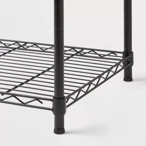 4 Tier Wide Wire Shelving Black - Brightroom: Steel Storage Shelves, Adjustable - Picture 1 of 3