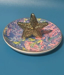 Lilly Pulitzer Painted Ring Starfish Holder Trinket Dish All Together Now - Picture 1 of 7