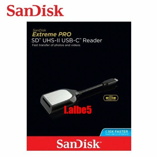 SanDisk Extreme Pro SD SDHC SDXC UHS-II USB-C Reader Writer Reader SDDR-409 - Image 1 of 1