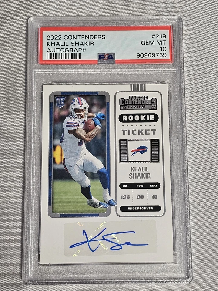 PSA 10 2022 Panini Contenders Khalil Shakir RC Rookie Ticket Auto #219 - Image 1 of 2