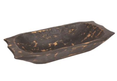 Rustic Deep Wooden Dough Bowl with Handles-Batea-Wooden--9-10W x 18-19L-Colors - Image 1 of 4