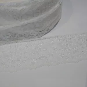 FULL ROLL 40 metres of Ivory/cream rose polyester lace 58mm wide - Picture 1 of 4