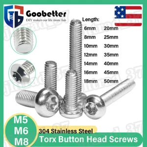 M5 M6 M8 Torx Button Head Screws Bolts Stainless Steel Torx/Star Machine Screws - Picture 1 of 8