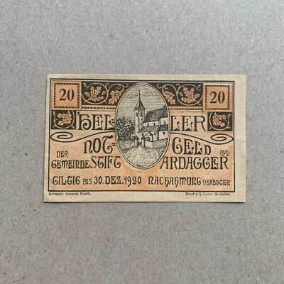 Small Austria Heller Banknote Post WW1, WWI era Austrian Currency Paper Money - Image 1 of 3