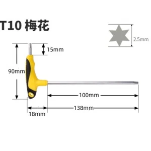 T10 T-Handle Torx Security Torque Star Key CR-V Alloy Steel Screwdriver Wrench - Picture 1 of 2