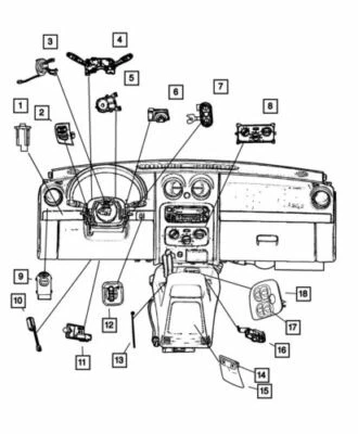 Interruptor multifuncional dianteiro genuíno Mopar 2002-2007 Jeep Liberty 56010125AI - Imagem 1 de 4