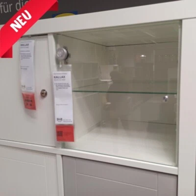 🔵🟡IKEA Kallax Einsatz Tür aus Glas oder mit Schloß Regal Vitrine Expedit Neu - Bild 1 von 4