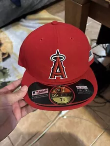 New Era 59Fifty Los Angles Angles of Anaheim Fitted Cap 7 3/8 USA Flag *NEW* - Picture 1 of 8