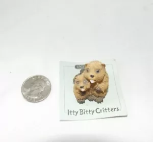 ITTY BITTY Critters Beaver Buddies 1-1/4" LINDA FIGURA DE MAMÁ Y BEBÉ Resina IBC114 - Imagen 1 de 7