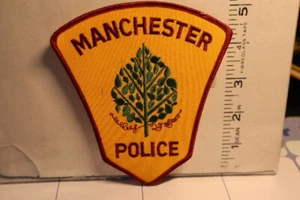 police patch  MANCHESTER POLICE CONNECTICUT YELLOW - Picture 1 of 1