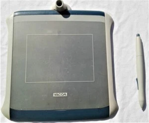 Vintage Steel Blue Wacom Drawing Digitizer With Pen Model ET-0405A-U - Afbeelding 1 van 2