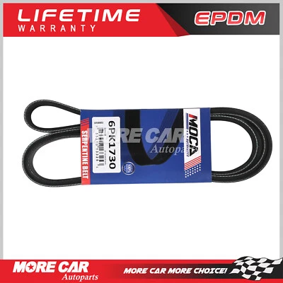 EPDM Serpentine Belt 6PK1730 Fit 1998-1999 BMW 318ti 318i 1.9L Alternator WP PS - Image 1 of 4