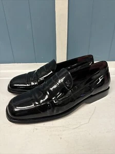 TOD’S Men’s Penny Loafers Black Patent Leather Size 8 Made In Italy - Picture 1 of 6
