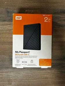 WD 2TB My Passport Portable External Hard Drive Grey WDBWML0020BGY-WESN New - Afbeelding 1 van 1