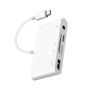 5-IN-1 USB-C/Type C Memory Card Reader Hub Adapter for Micro SD SDXC CF SDHC - Picture 1 of 12