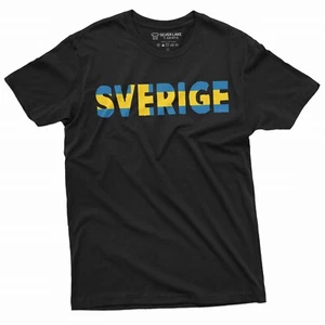 Sverige T-shirt Sweden Nordic Viking Swedish Flag Shirt Mens Norse Viking Tee - Picture 1 of 9
