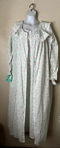 Eileen West 2 Piece Set Floral Robe and Nightgown Size S/ Can Fit M & L NWT - Picture 1 of 12