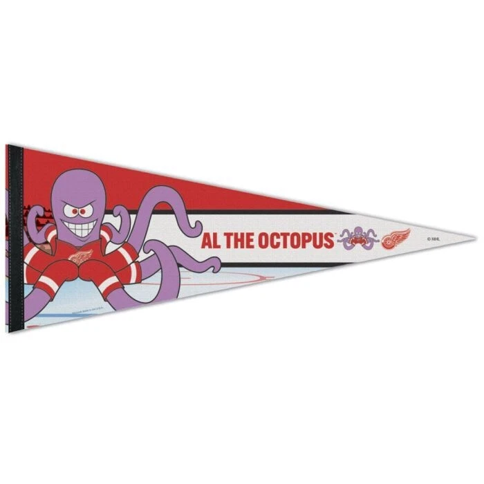 DETROIT RED WINGS AL THE OCTOPUS MASCOT PREMIUM QUALITY PENNANT 12"X30" BANNER - Image 1 of 1