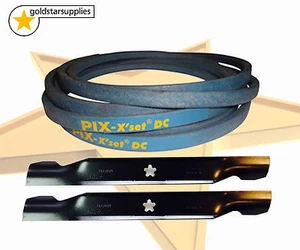 DECK BELT & BLADE set for HUSQVARNA LT19538 & LT19538R RIDE-ON MOWERS - Picture 1 of 1