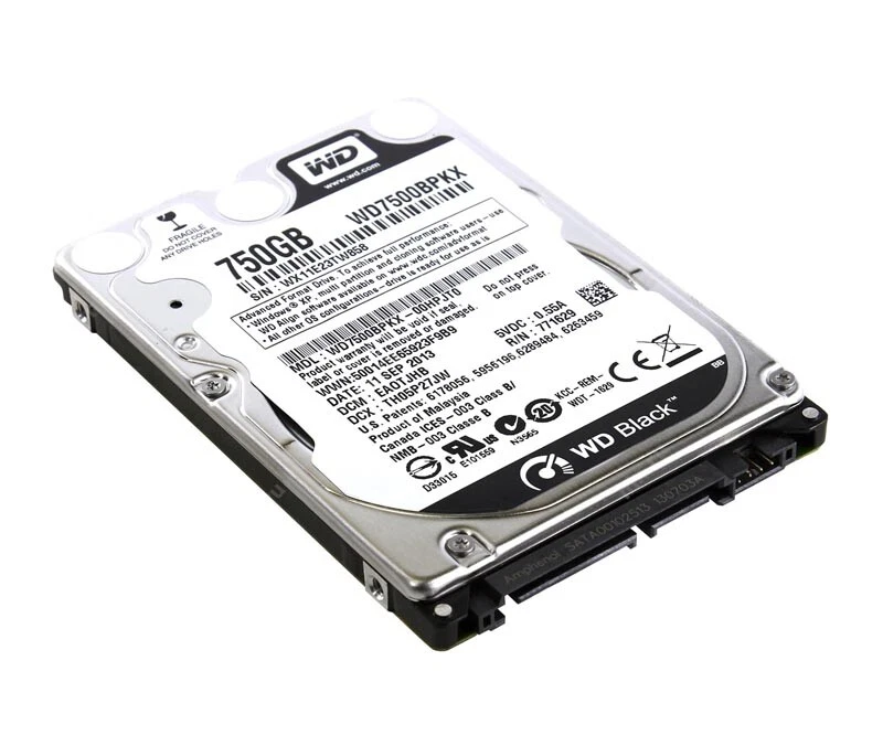 (NEW) WESTERN DIGITAL BLACK 750GB 2.5" 7200RPM SATA LAPTOP HARD DRIVE WD7500BPKX - Image 1 of 1