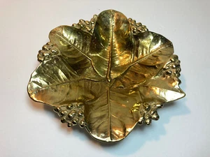 VINTAGE BRASS 1953 Virginia Metalcrafters LEMON LEAVES 4-35 VA 6.75” - Picture 1 of 12