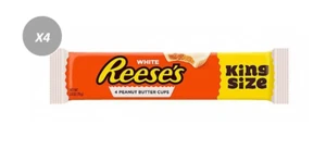 908871 4 x 79G PAQUETE REESE'S REESES BLANCO CHOCOLATE MANTEQUILLA DE MANÍ TAZAS REY - Imagen 1 de 1