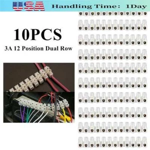 10pcs 3Amp 12Position Wire Connector Dual Row Screw Barrier Block Terminal Strip - Picture 1 of 7