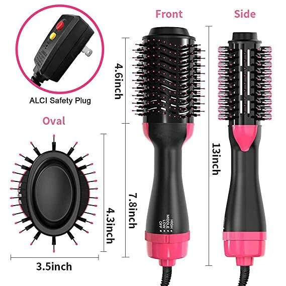 CERÁMICA IÓNICA TERMALINE 1000 W 3,5" UN PASO CEPILLO DE AIRE CALIENTE Y SECADOR EN UNO Foto 1 de 4