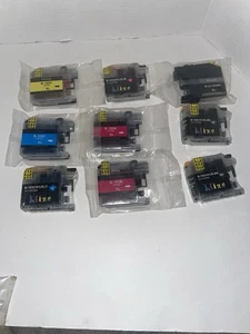 Brother Compatible Ink Cartridges 9 Random - Yellow, Magenta And Black - Picture 1 of 1